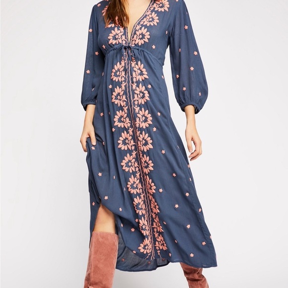 Free People Embroidered Fable Dress - Picture 1 of 7